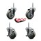 Service Caster 35 Inch Gray Polyurethane Wheel Swivel 34 Inch Threaded Stem Caster Set 2 Brakes SCC SCC-TS20S3514-PPUB-34212-2-TLB-2 - alternate 2